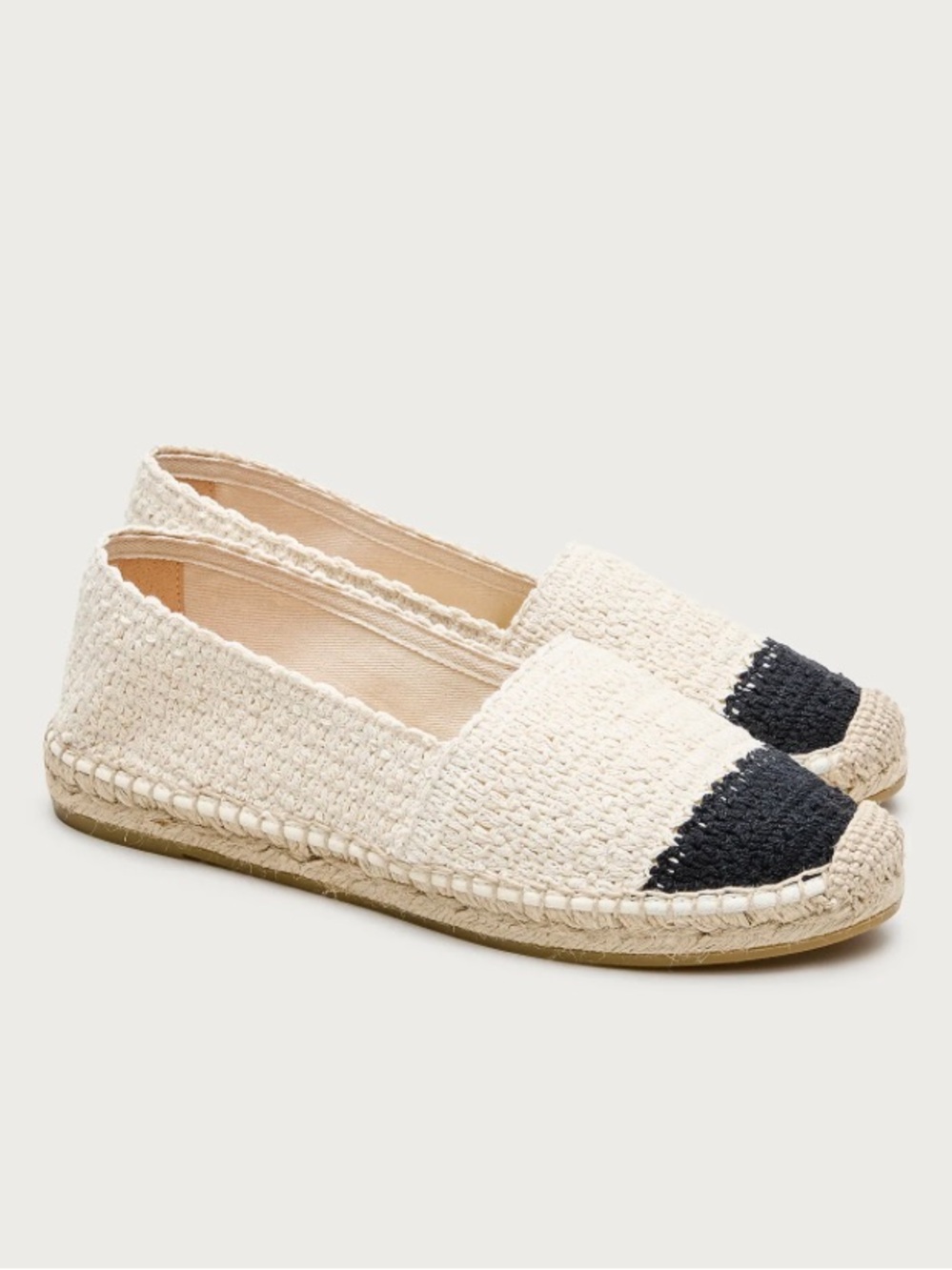 J crew Made-in-Spain two-tone crochet espadrilles